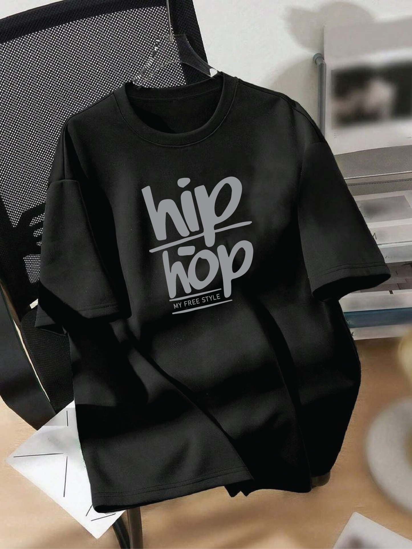 Drop Shoulder T-shirt Print hip hop