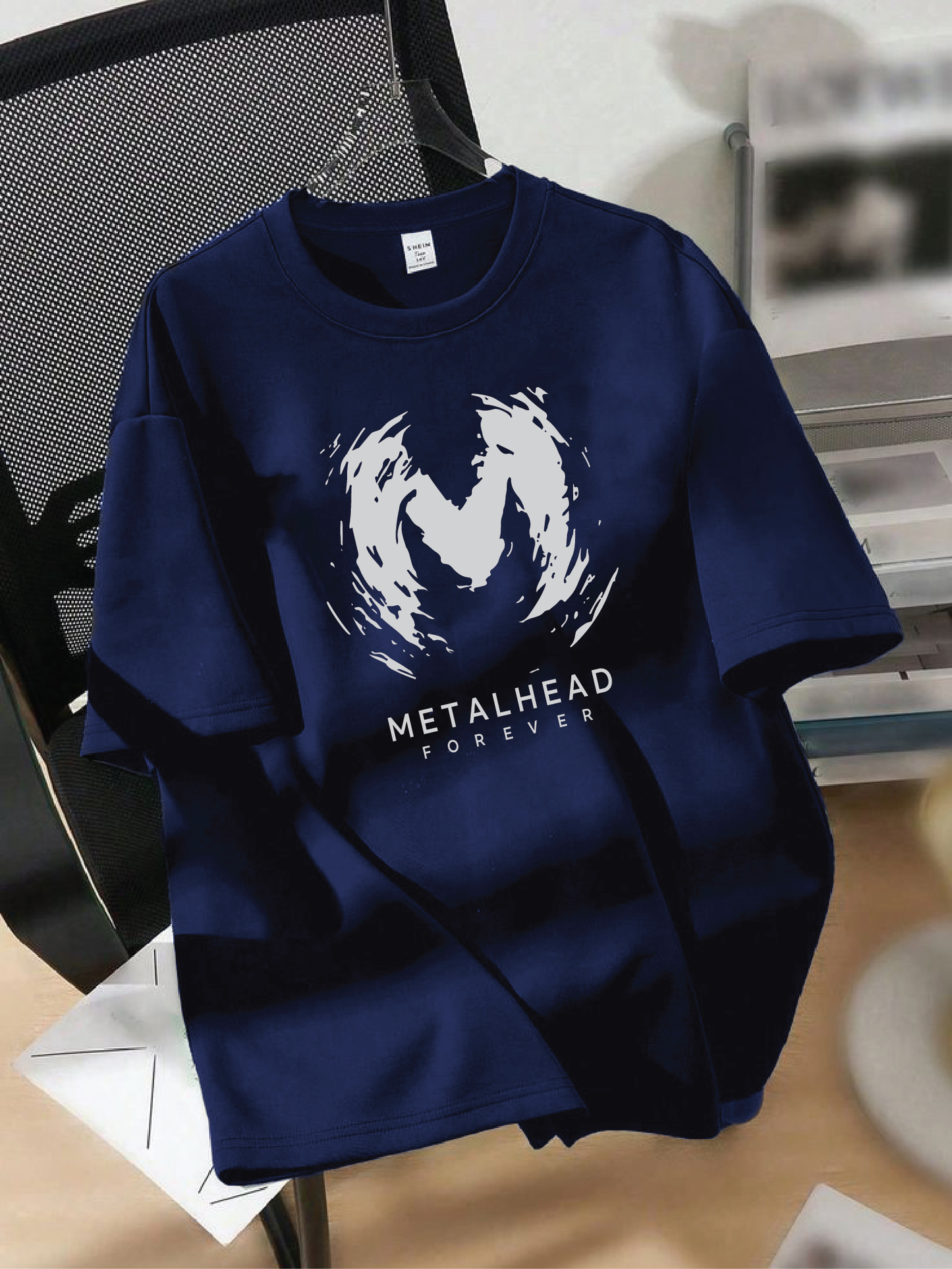 Drop Shoulder T-shirt Print METALHEAD