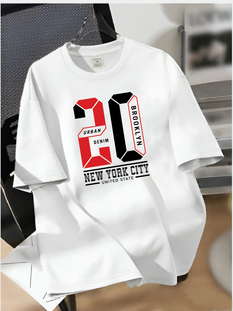 Drop Shoulder T-shirt Print 20