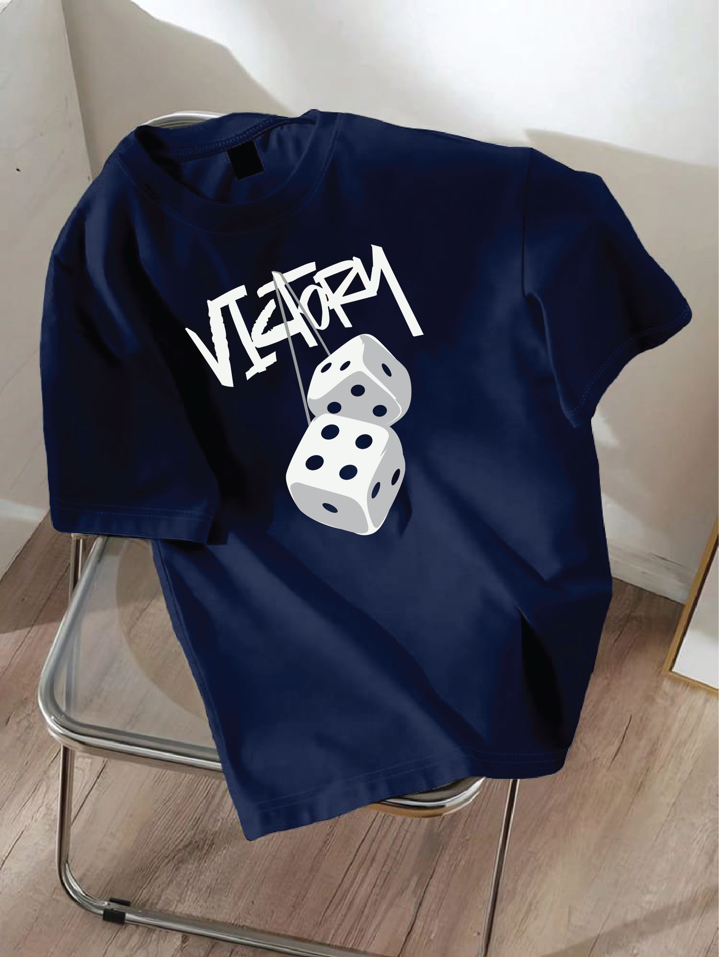 Drop Shoulder T-shirt Print VICTORY