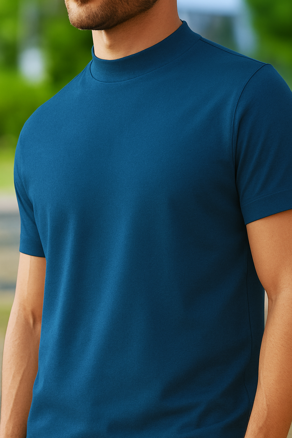 High Neck Patrol Blue Solid Premium