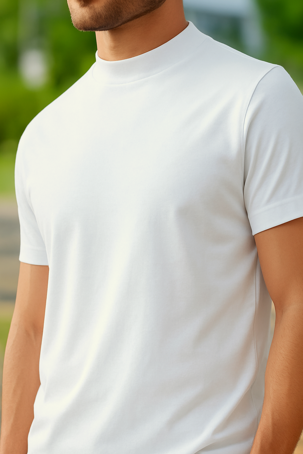 High Neck White Solid Premium