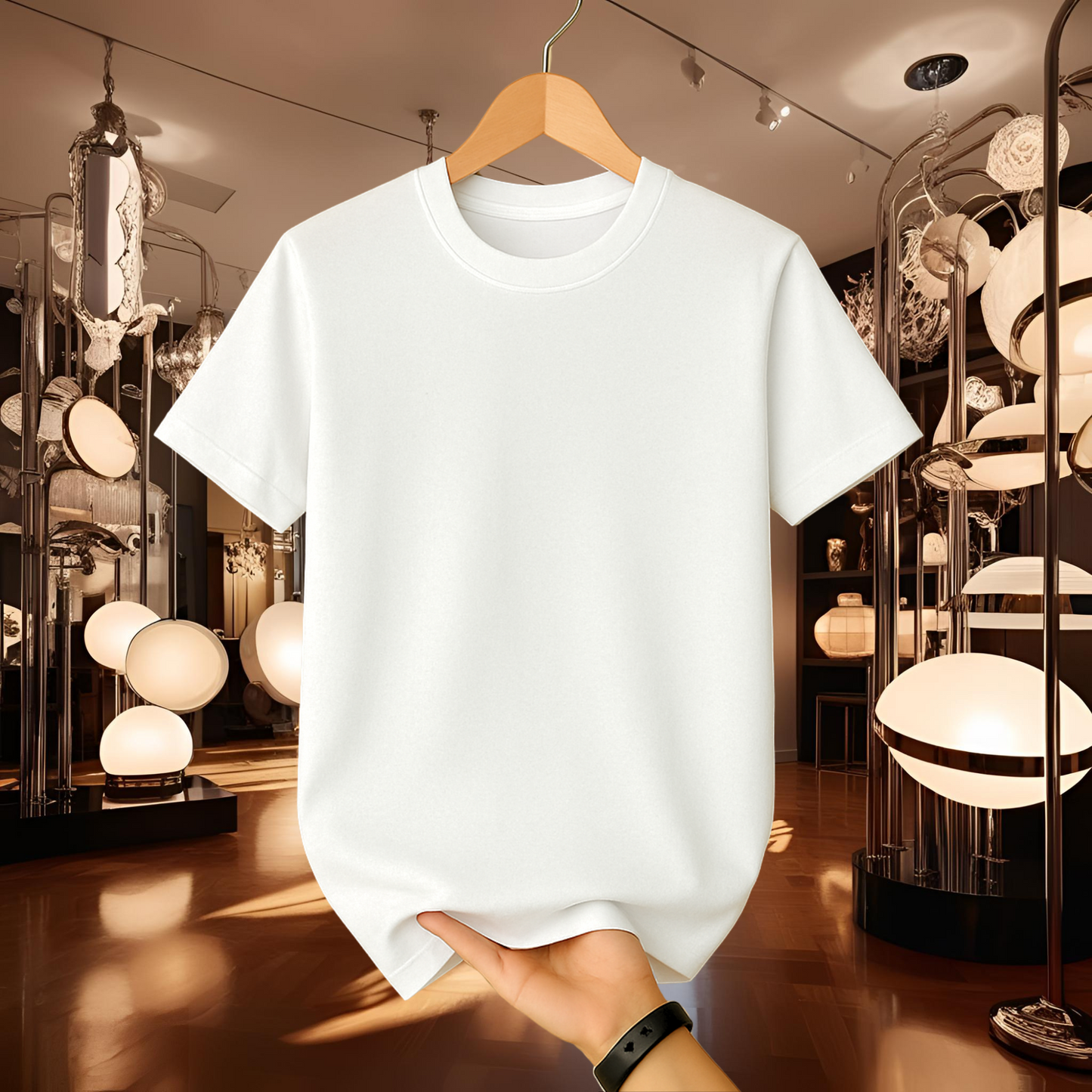 Half Sleeve Solid Premium Cotton T-shirt- White
