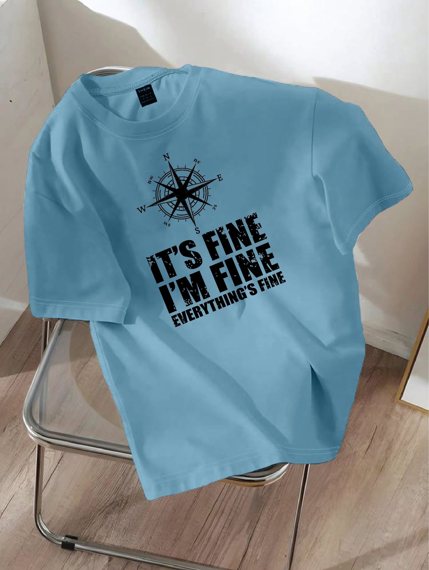 Drop Shoulder T-shirt Print it's fine