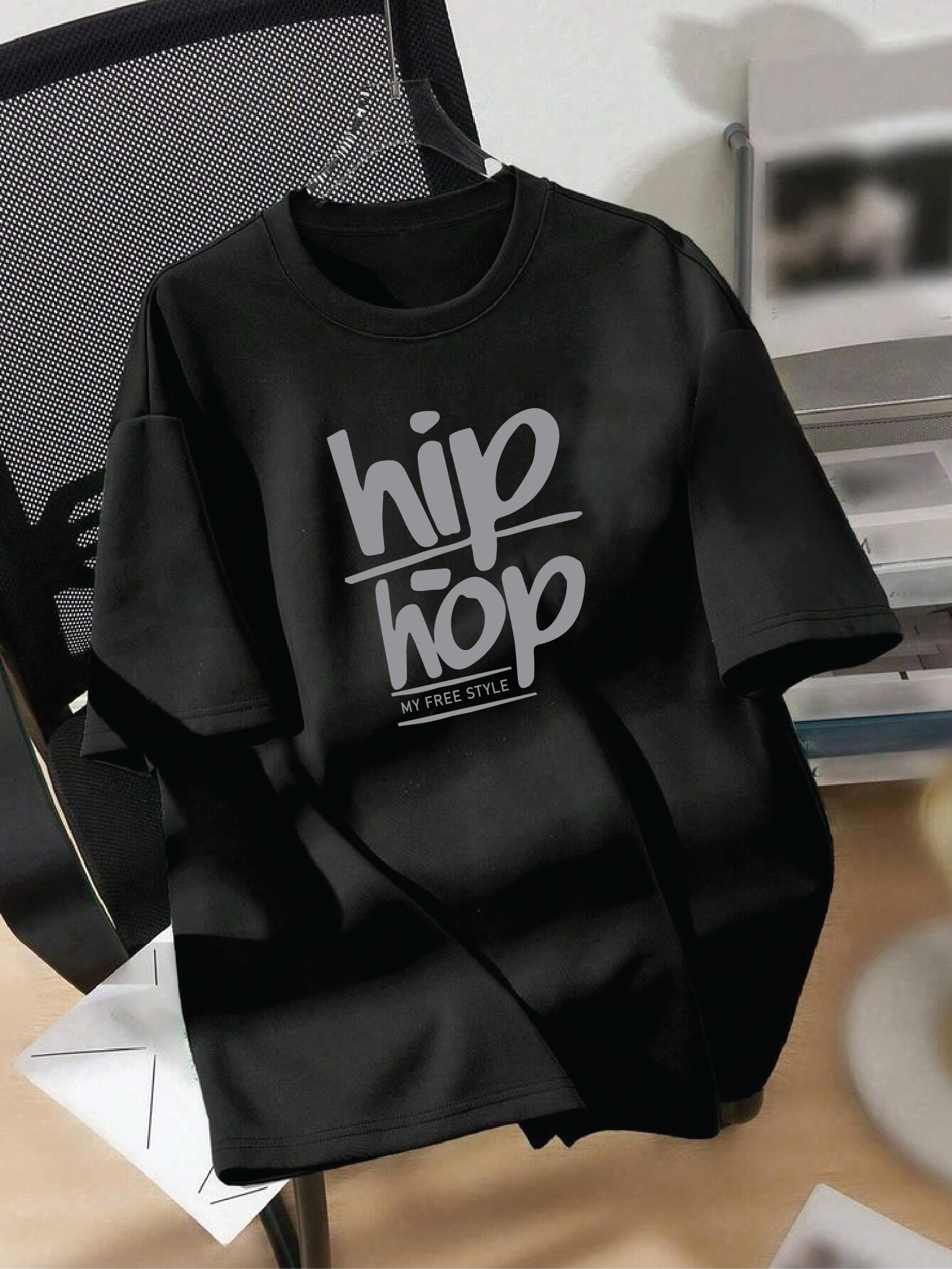 Drop Shoulder T-shirt Print hip hop