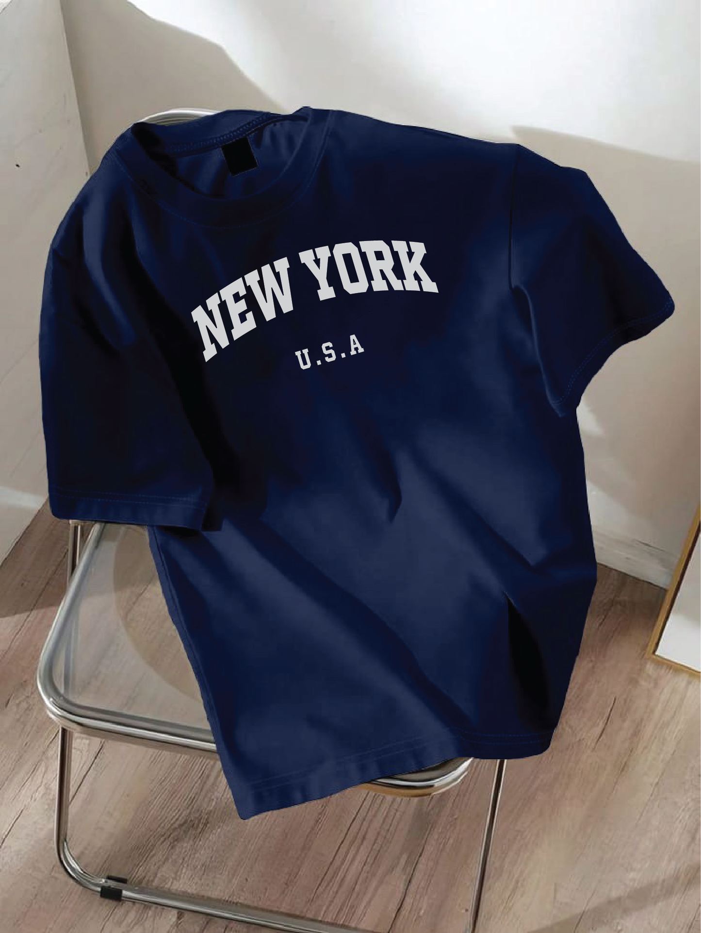 Drop Shoulder T-shirt Print NEW YORK U.S.A