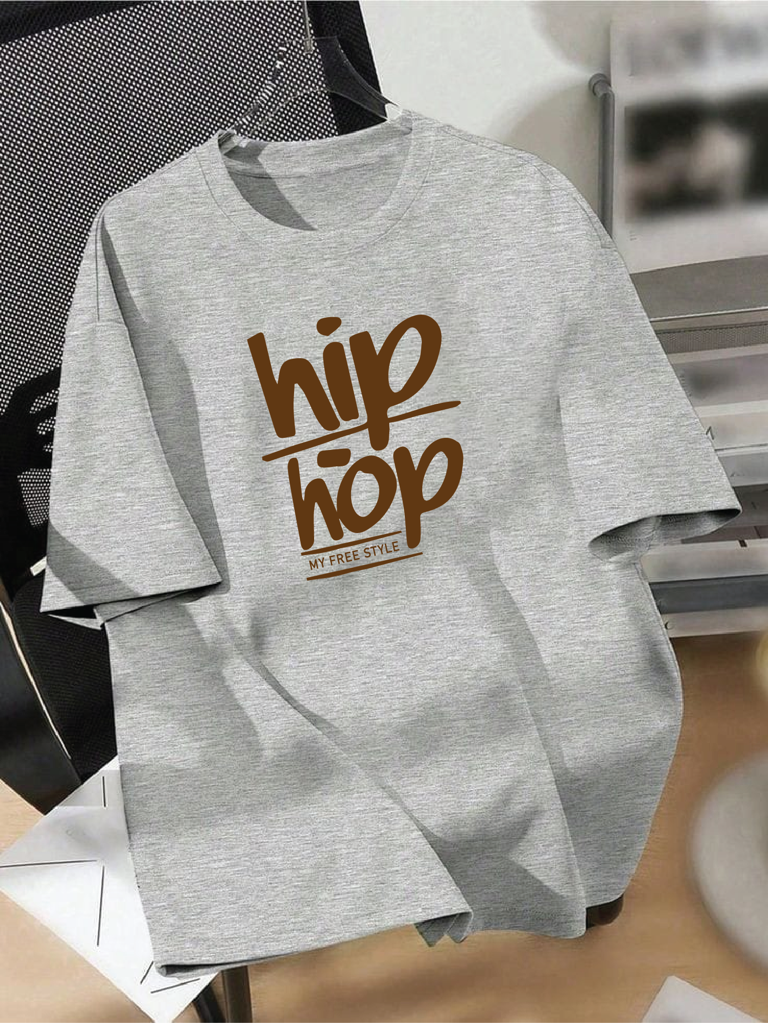 Drop Shoulder T-shirt Print hip hop