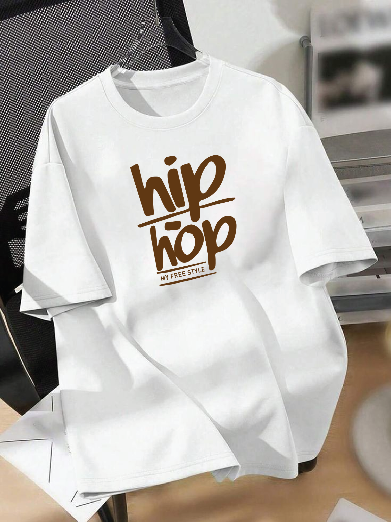 Drop Shoulder T-shirt Print hip hop