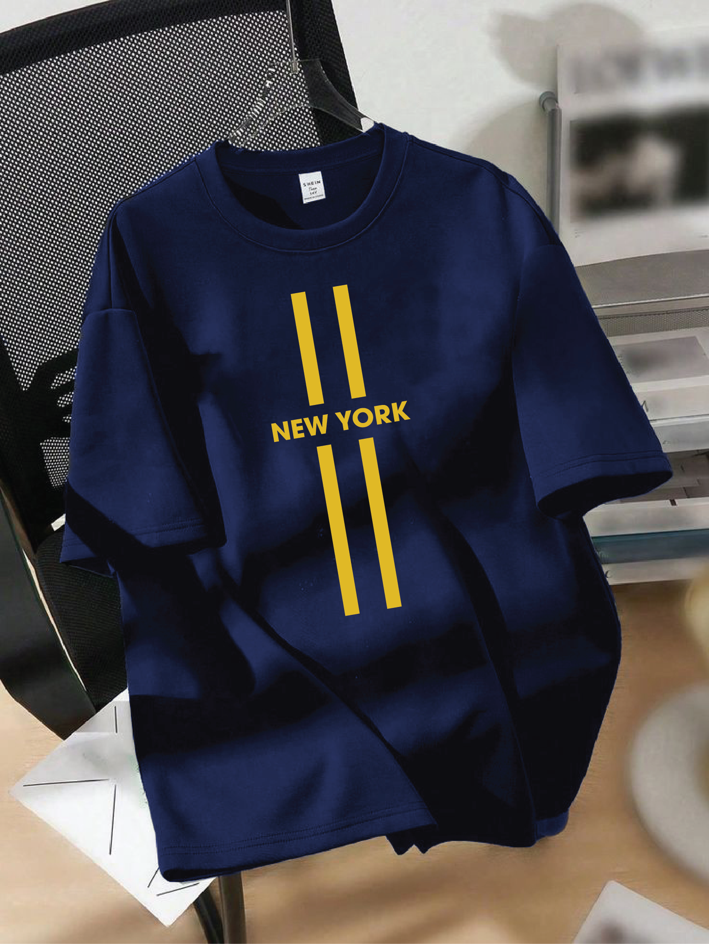 Drop Shoulder T-shirt Print NEW YORK vertical