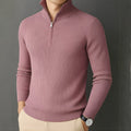 Premium Ribbed Quarter-Zip Full Sleeve Magenta