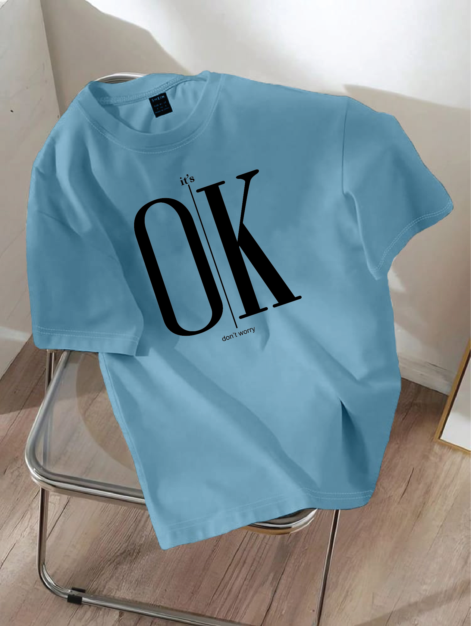 Drop Shoulder T-shirt Print it's ok