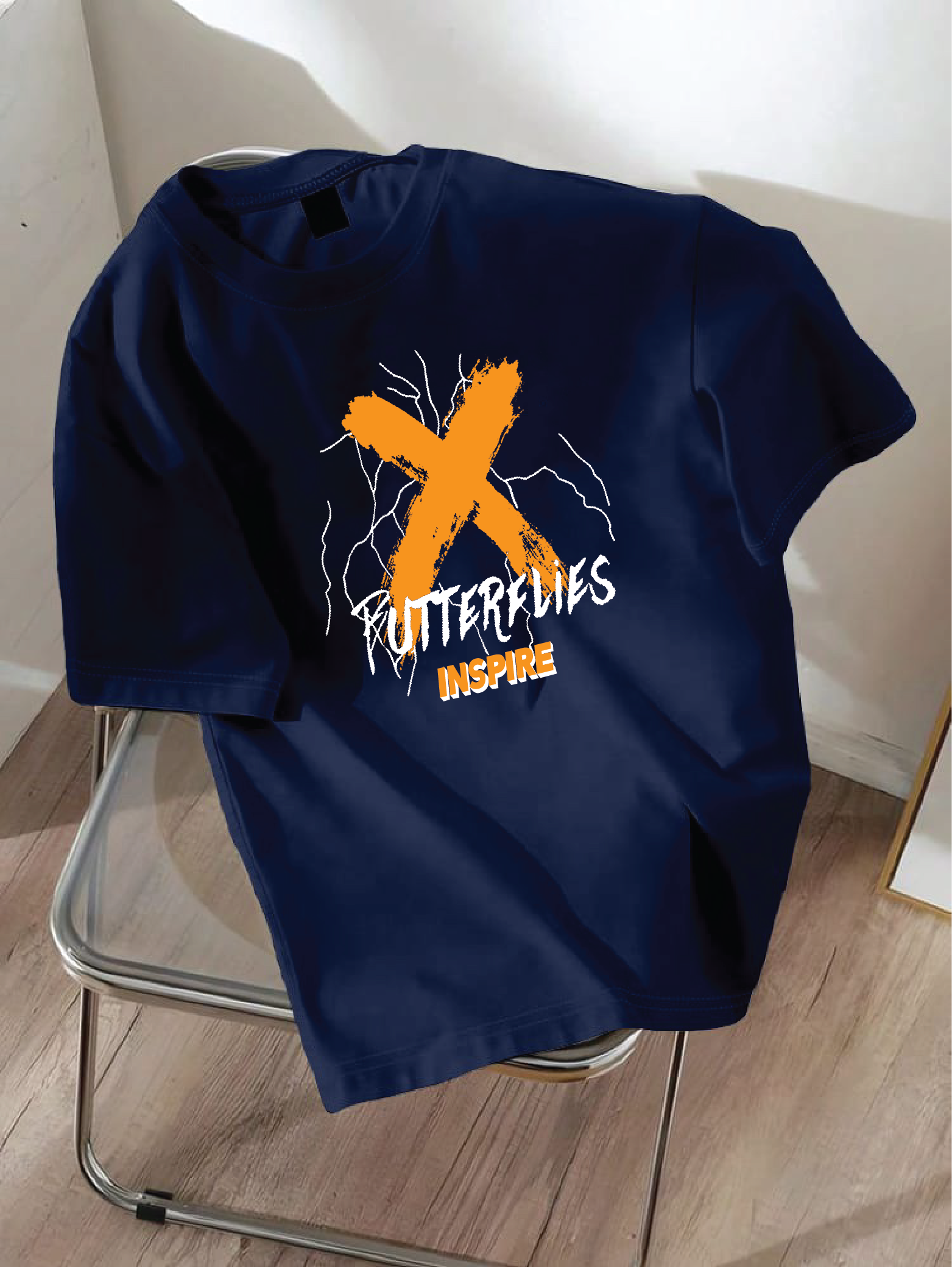 Drop Shoulder T-shirt Print X Butterflies