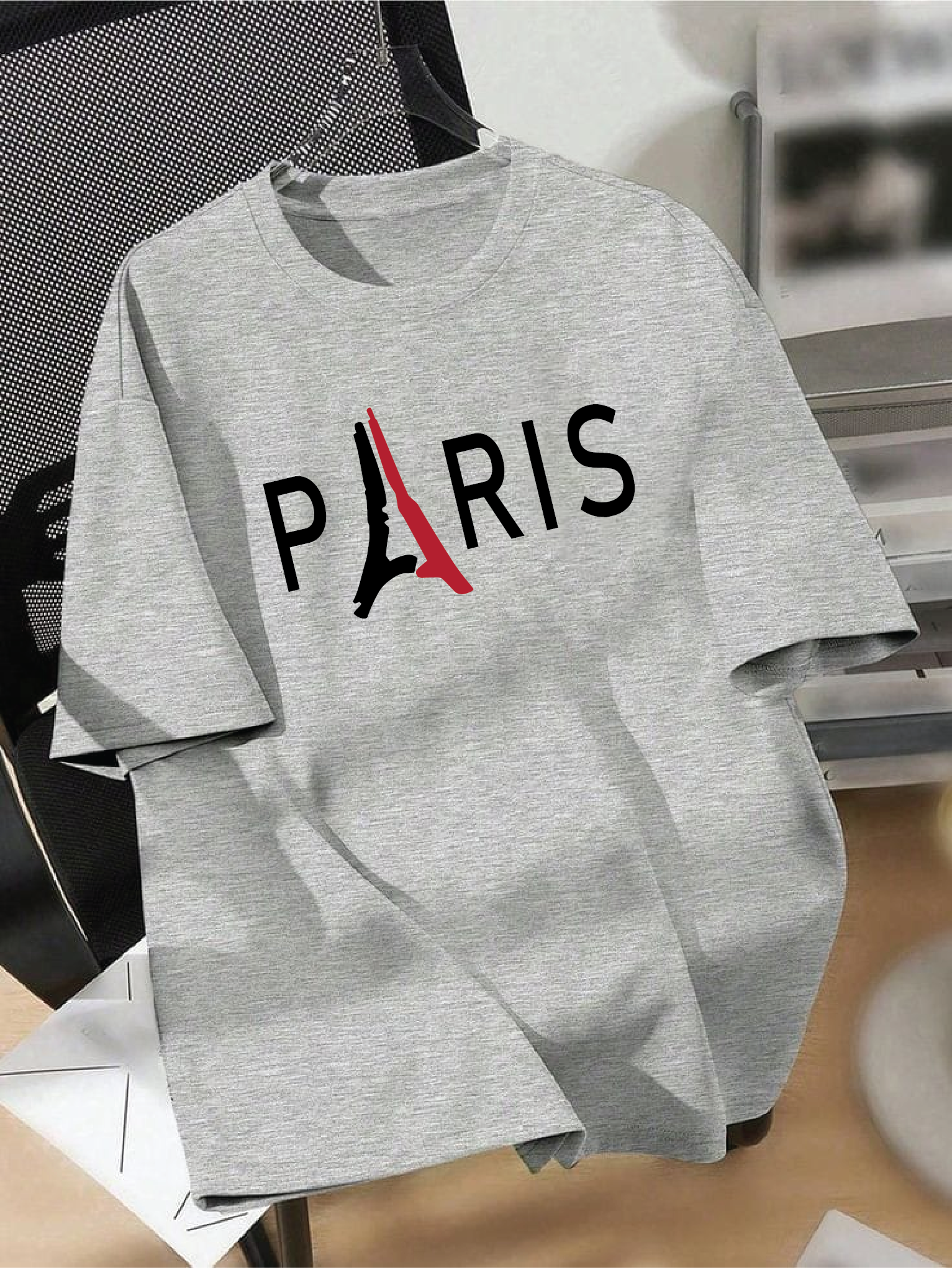 Drop Shoulder T-shirt Print P@RIS