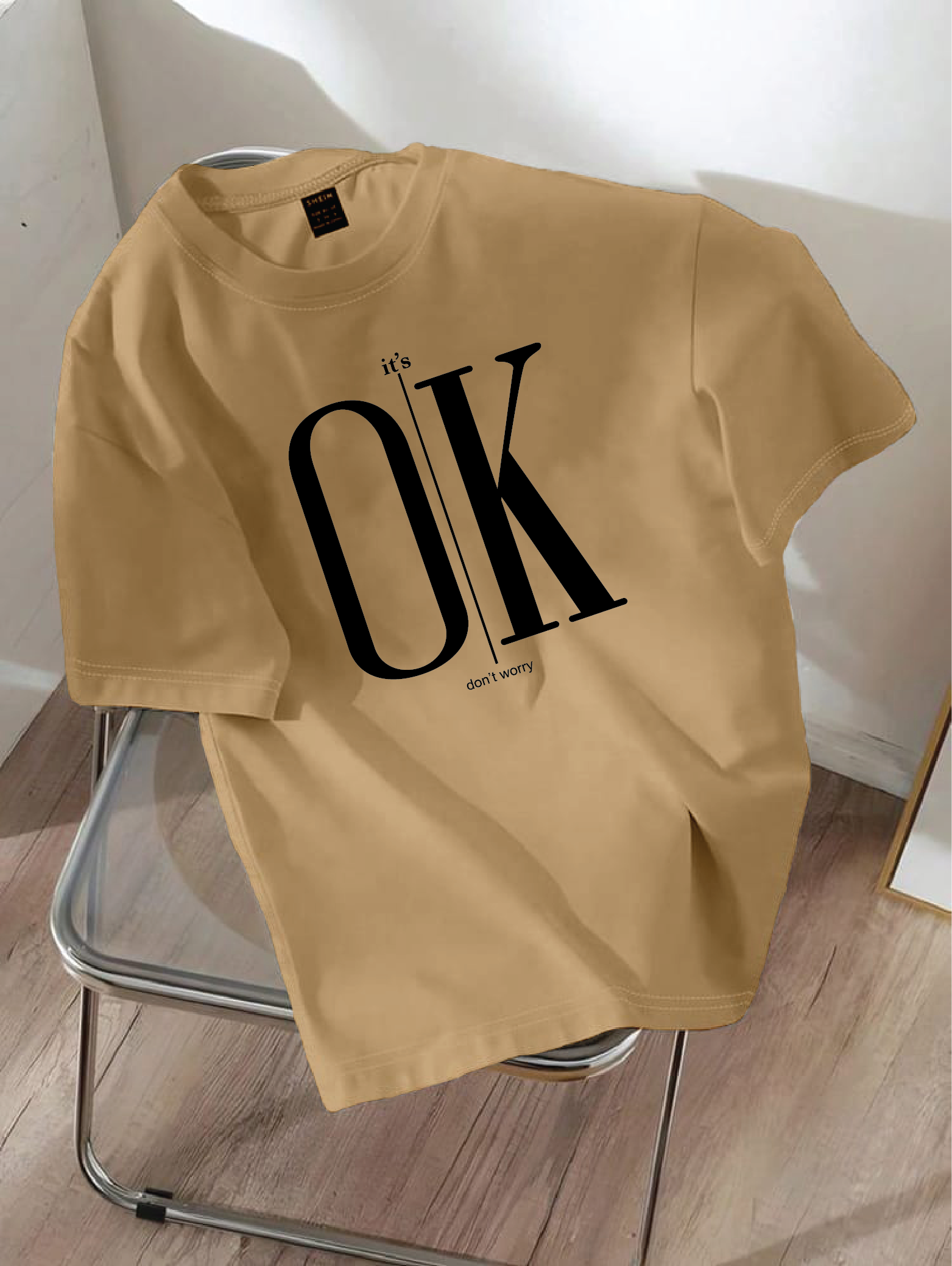 Drop Shoulder T-shirt Print it's ok