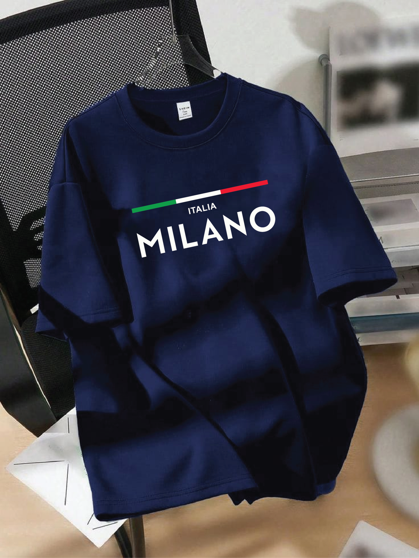 Drop Shoulder T-shirt Print ITALIA MILANO