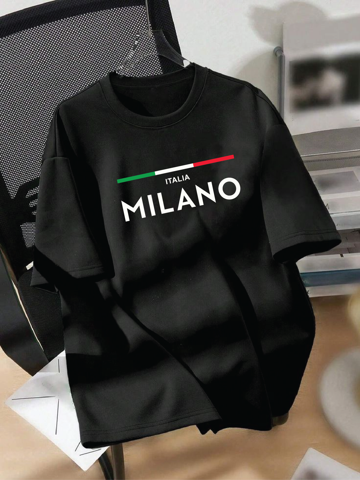 Drop Shoulder T-shirt Print ITALIA MILANO