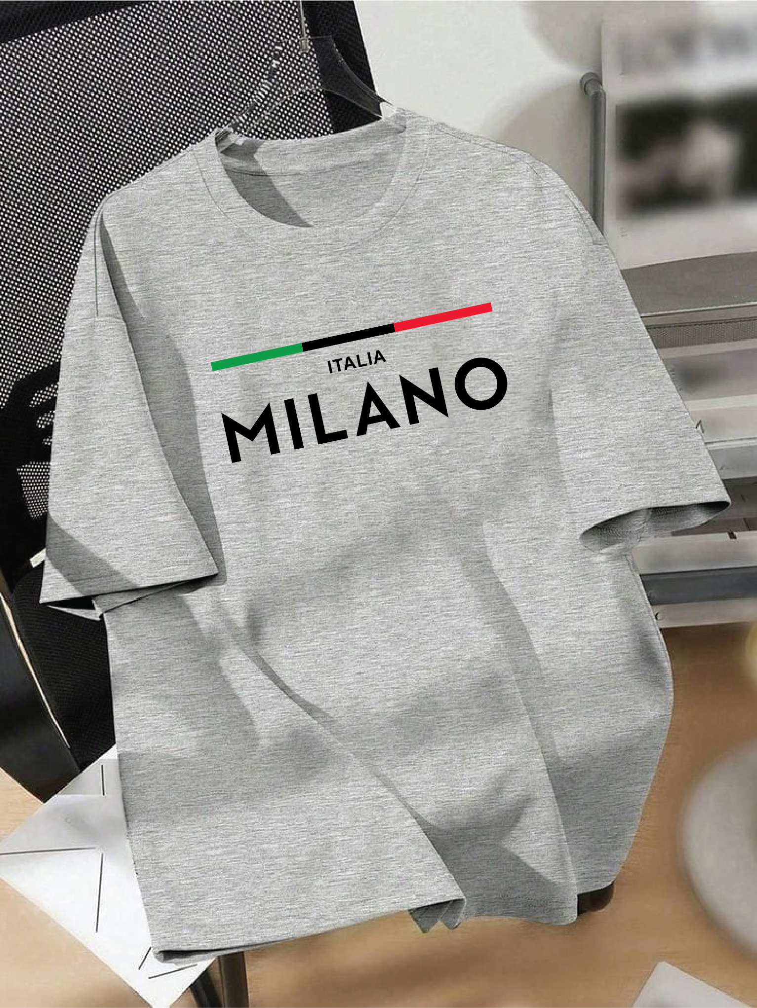 Drop Shoulder T-shirt Print ITALIA MILANO
