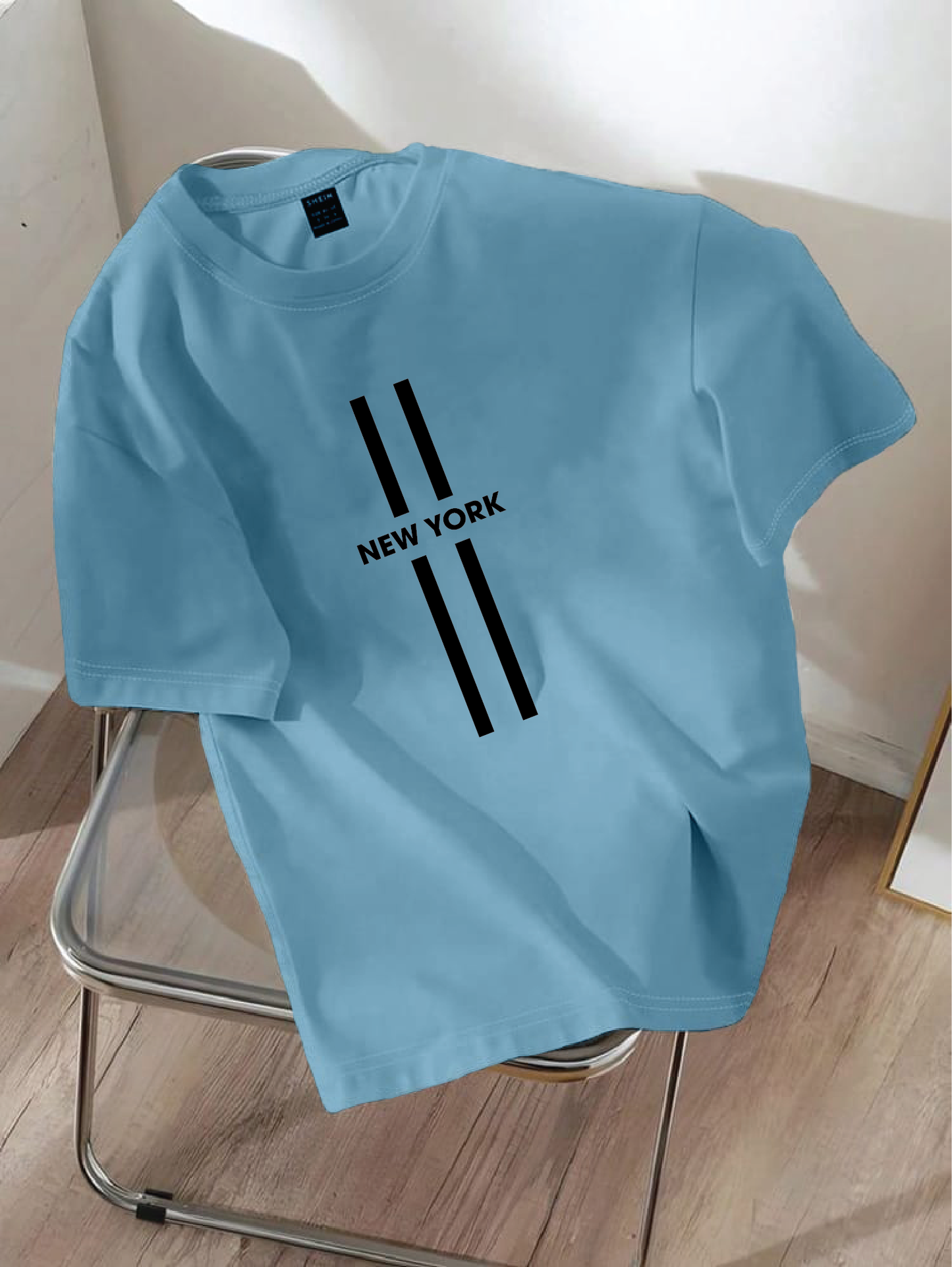 Drop Shoulder T-shirt Print NEW YORK vertical
