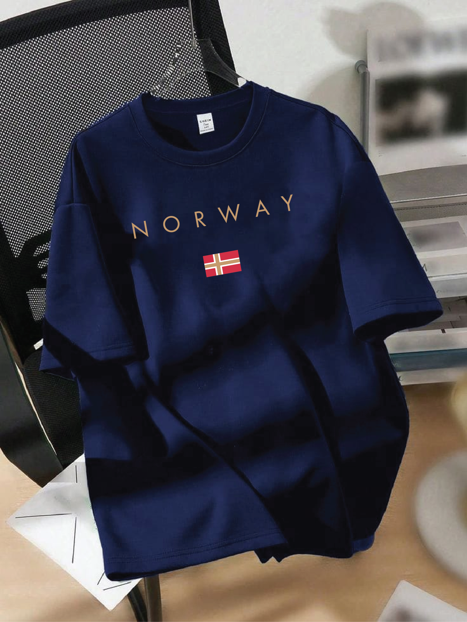 Drop Shoulder T-shirt Print NORWAY