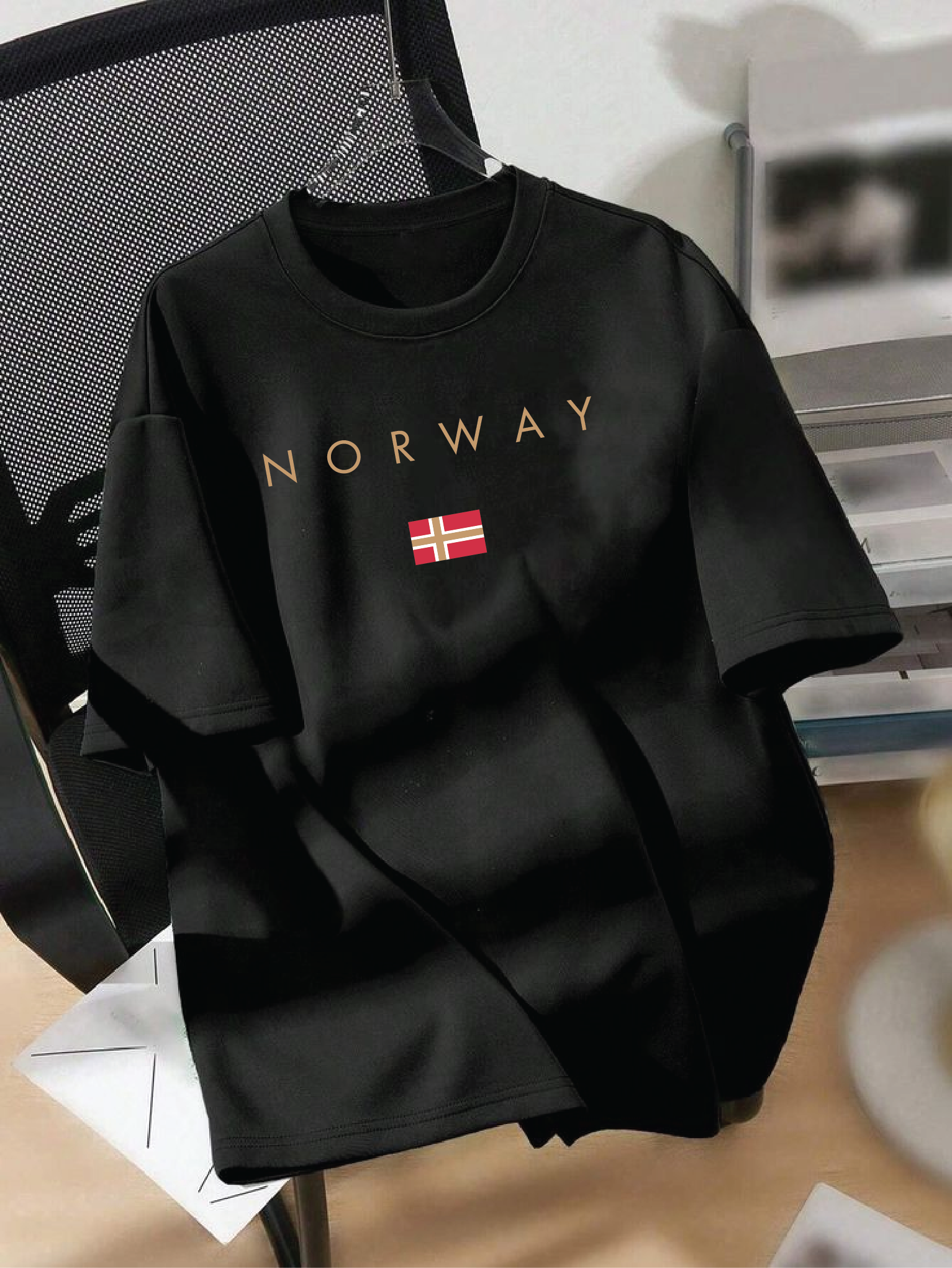Drop Shoulder T-shirt Print NORWAY