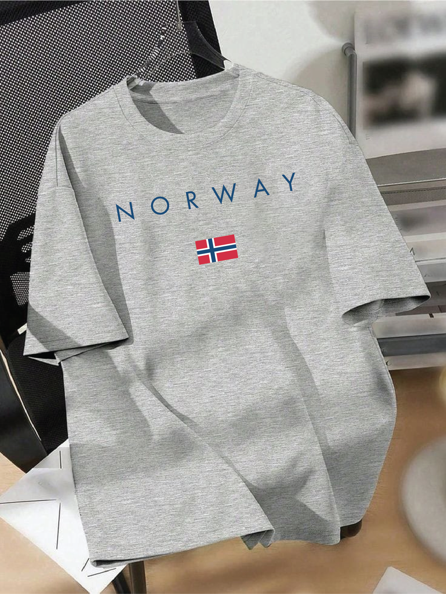 Drop Shoulder T-shirt Print NORWAY