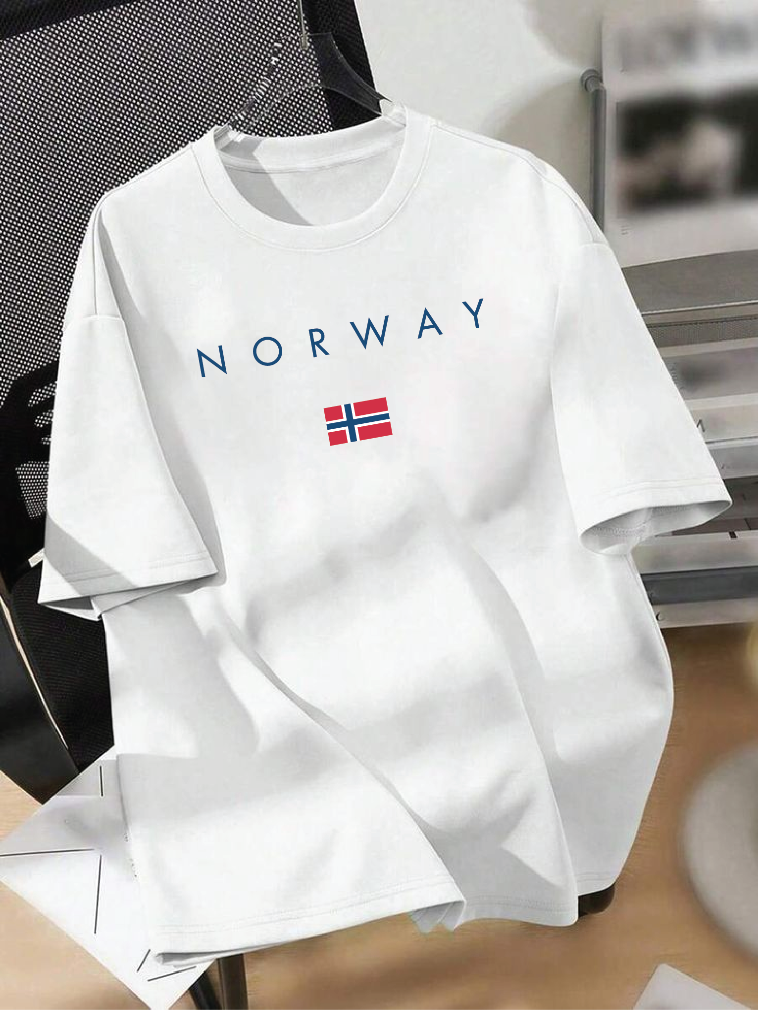 Drop Shoulder T-shirt Print NORWAY