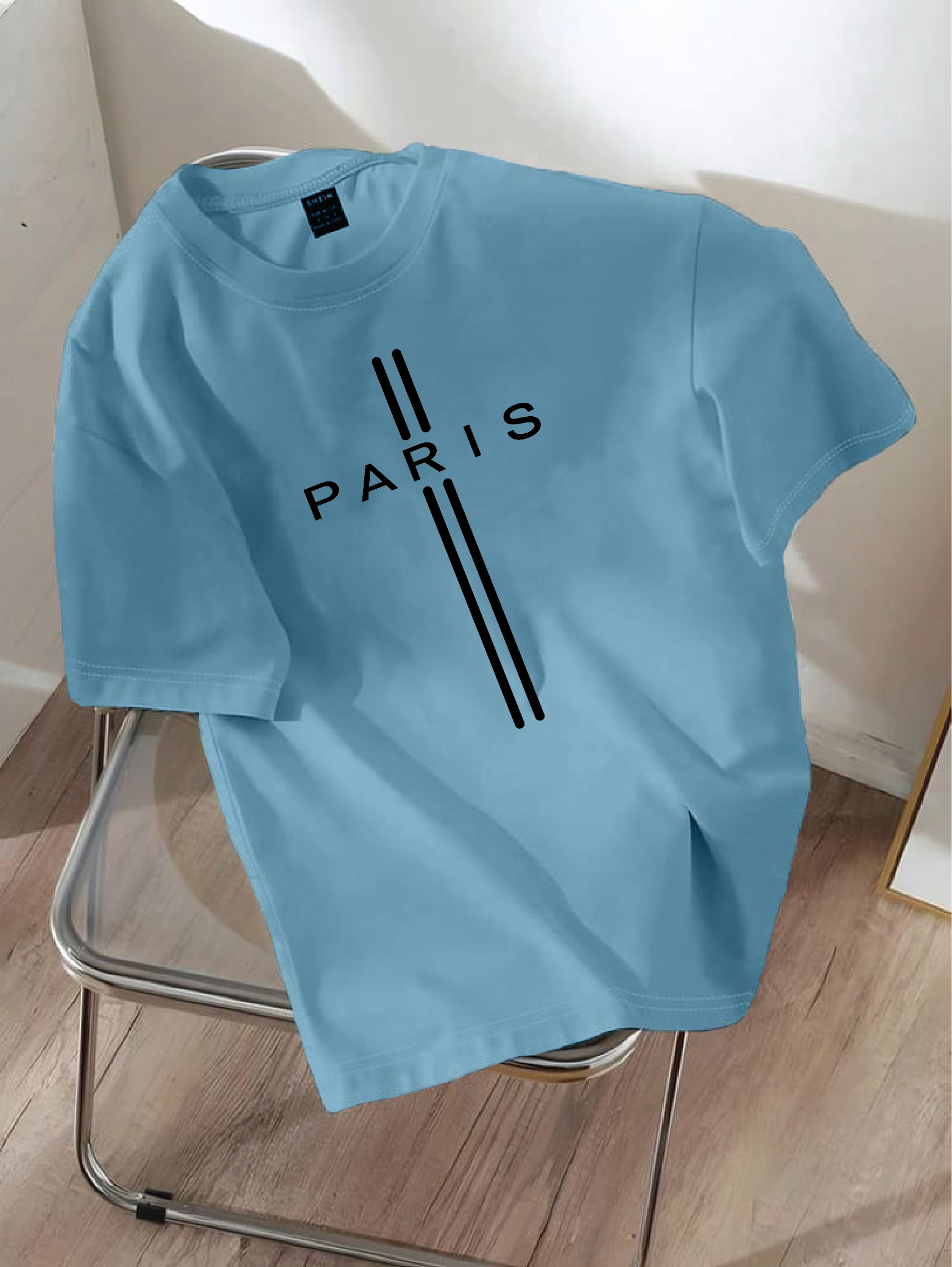 Drop Shoulder T-shirt Print PARIS vertical