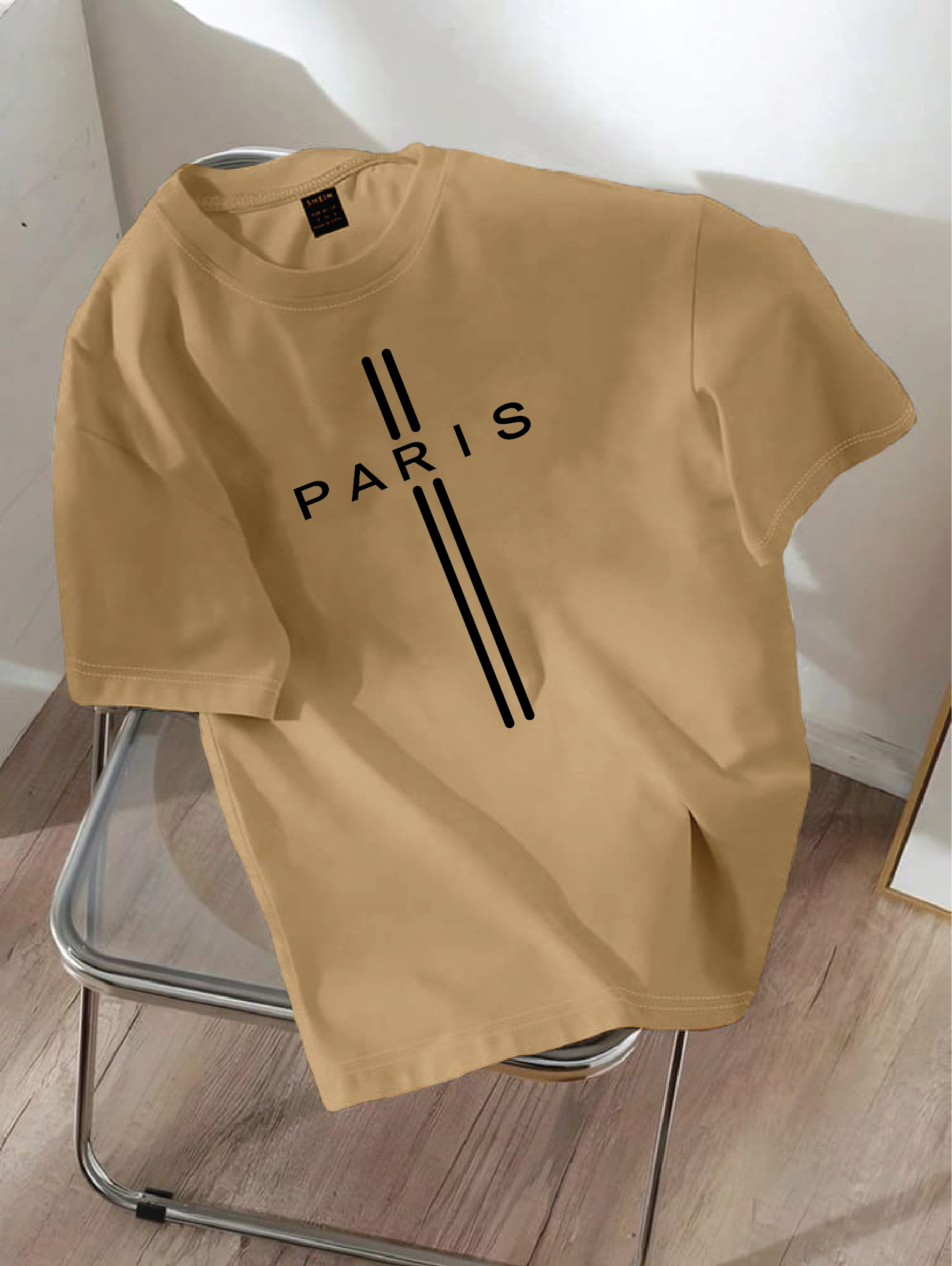 Drop Shoulder T-shirt Print PARIS vertical