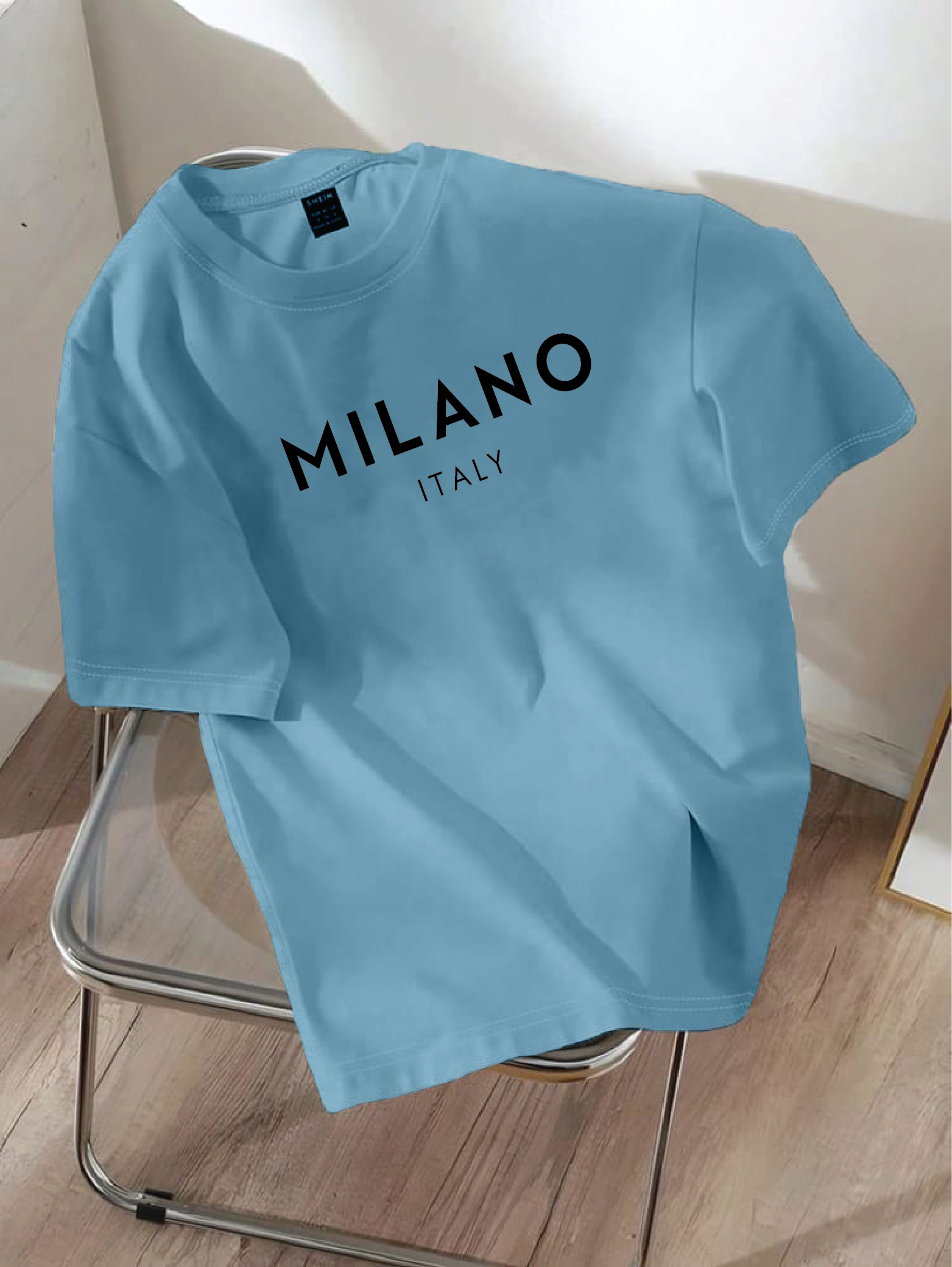 Drop Shoulder T-shirt Print MILANO ITALY