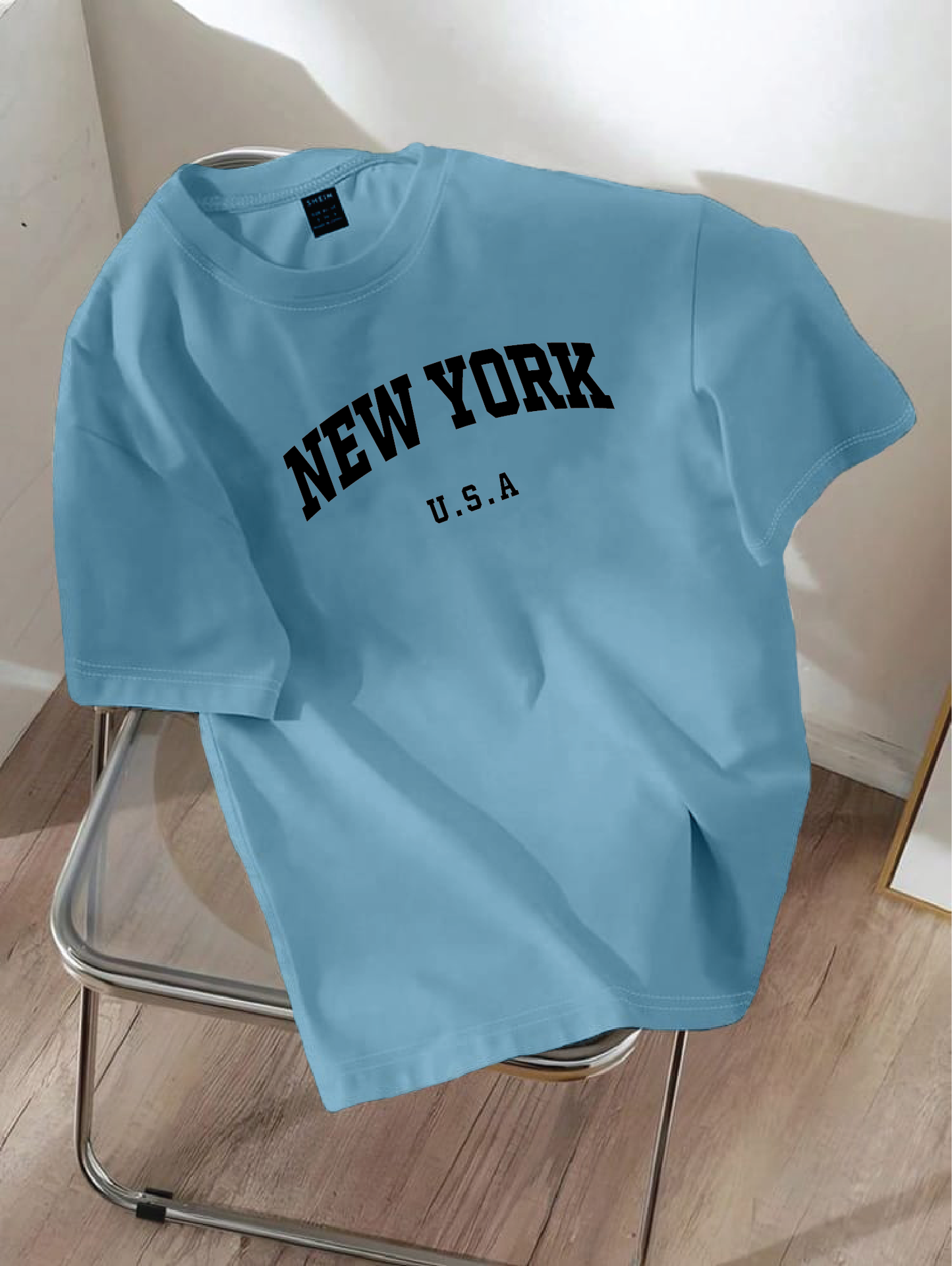 Drop Shoulder T-shirt Print NEW YORK U.S.A