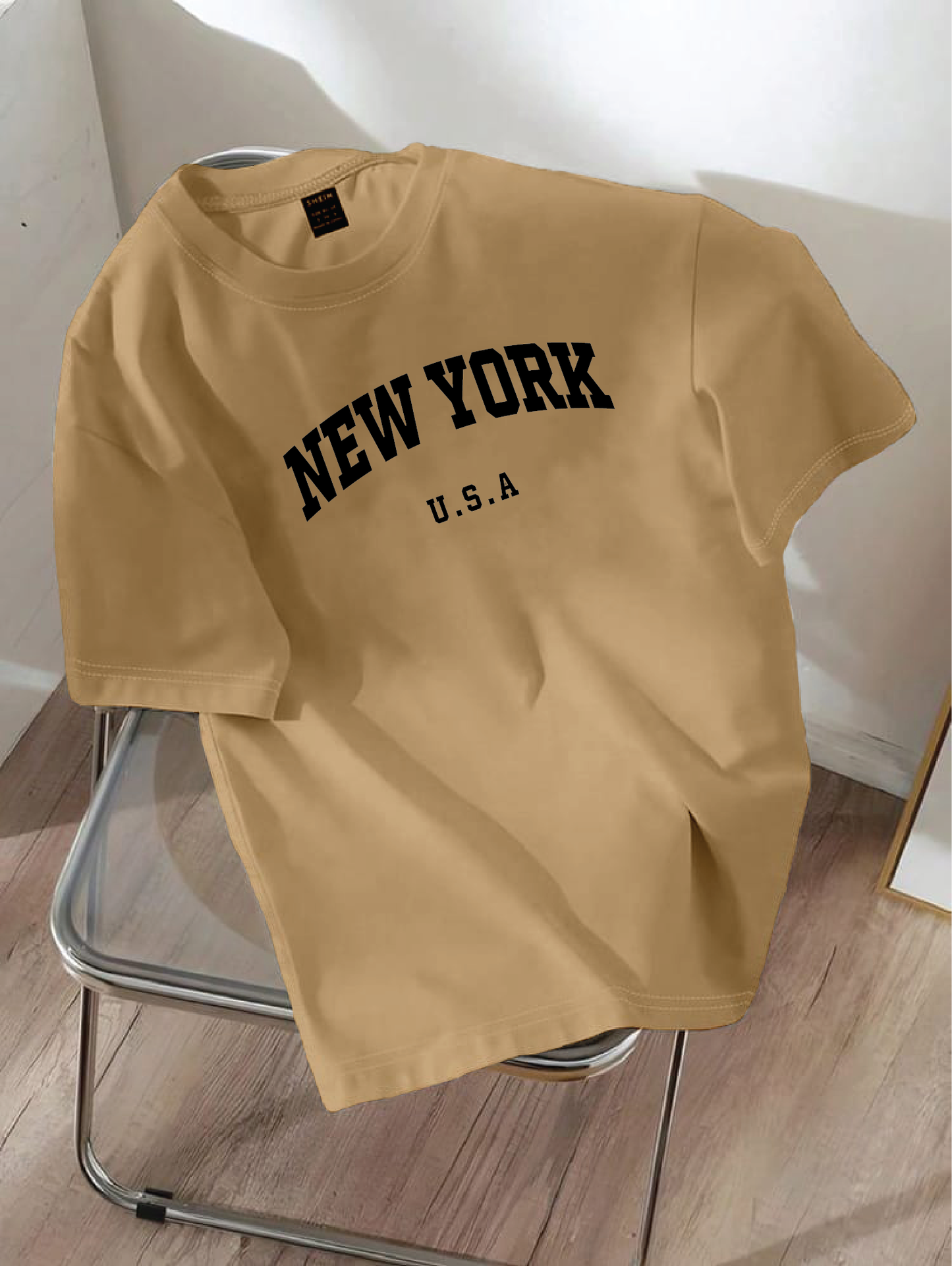 Drop Shoulder T-shirt Print NEW YORK U.S.A