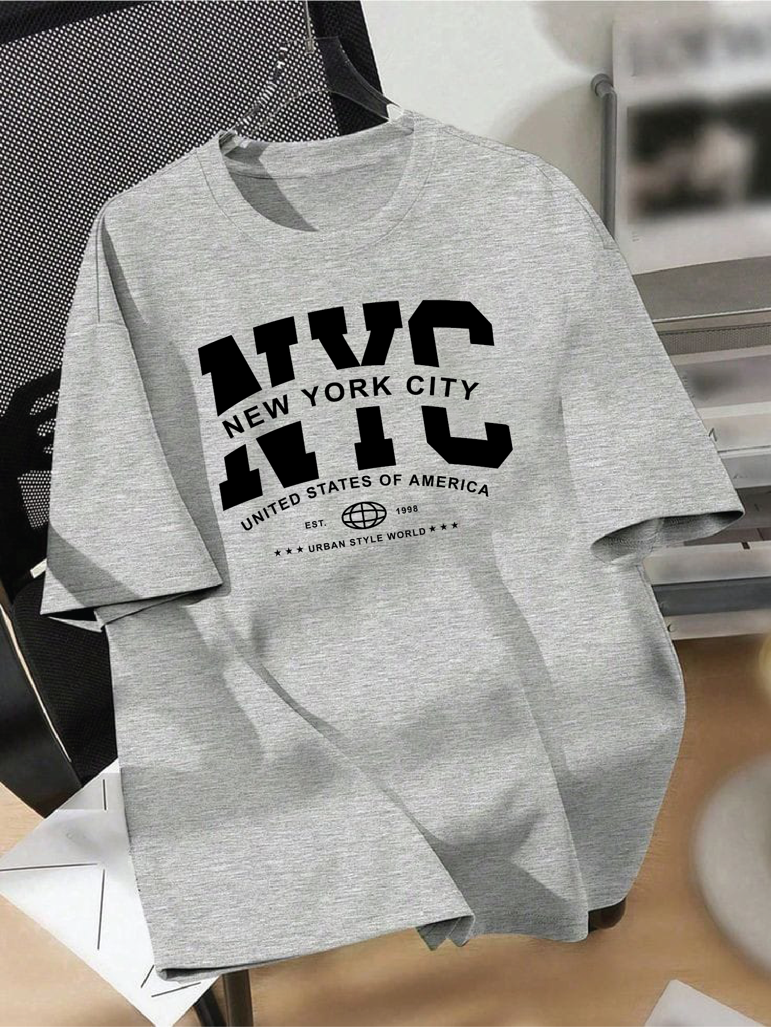 Drop Shoulder T-shirt Print NYC