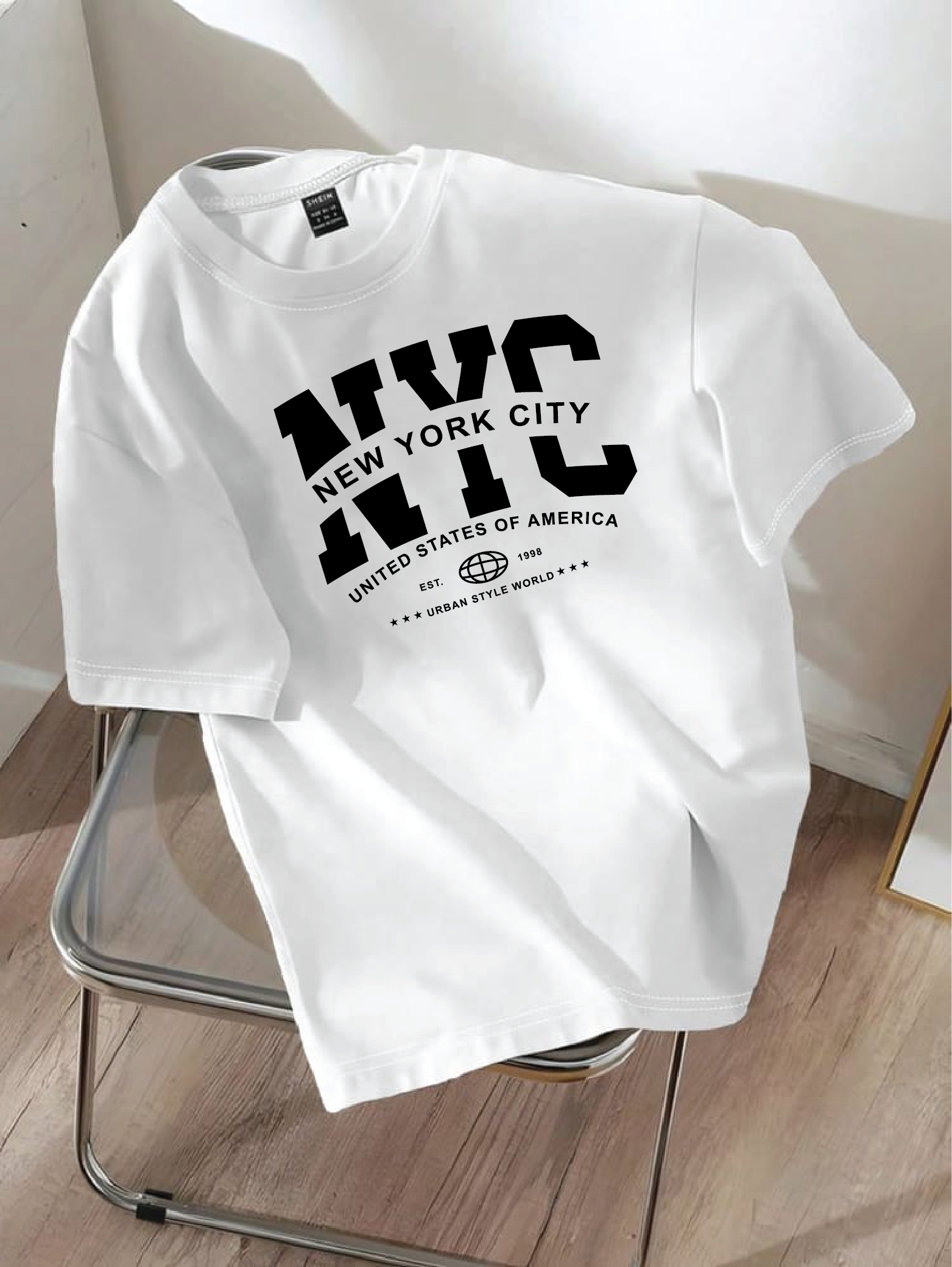 Drop Shoulder T-shirt Print NYC