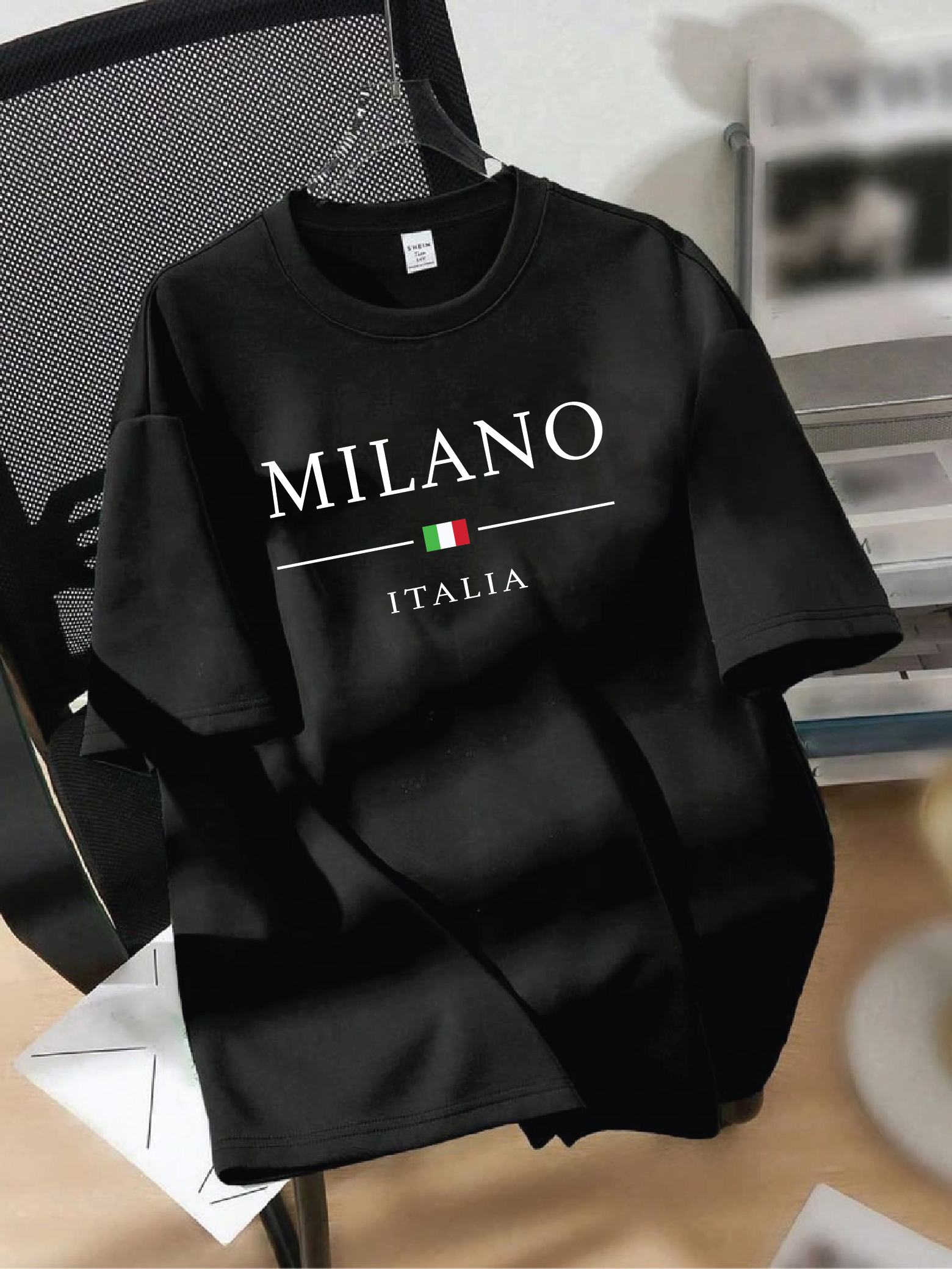 Drop Shoulder T-shirt Print MILANO ITALIA