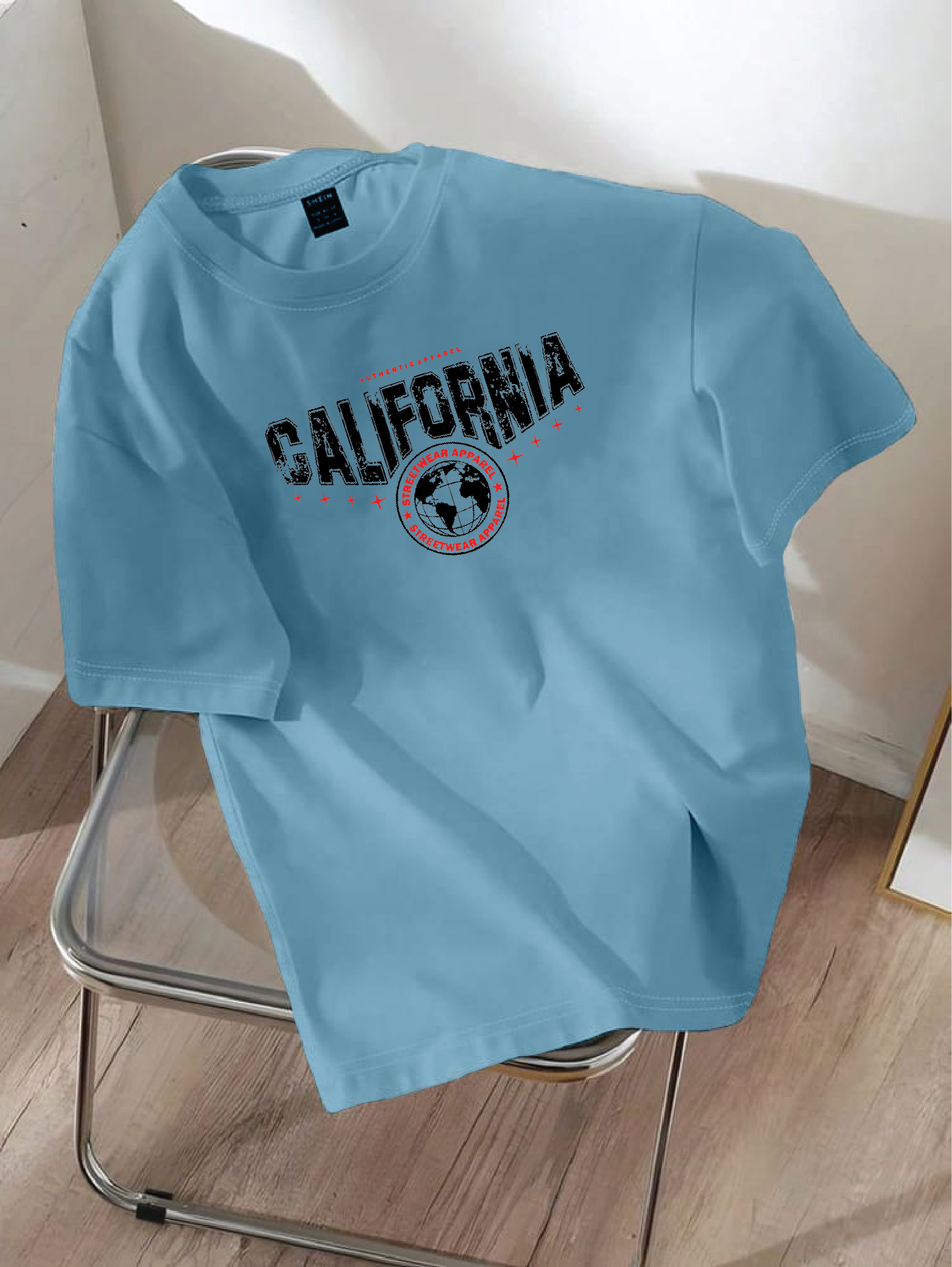 Drop Shoulder T-shirt Print CALIFORNIA