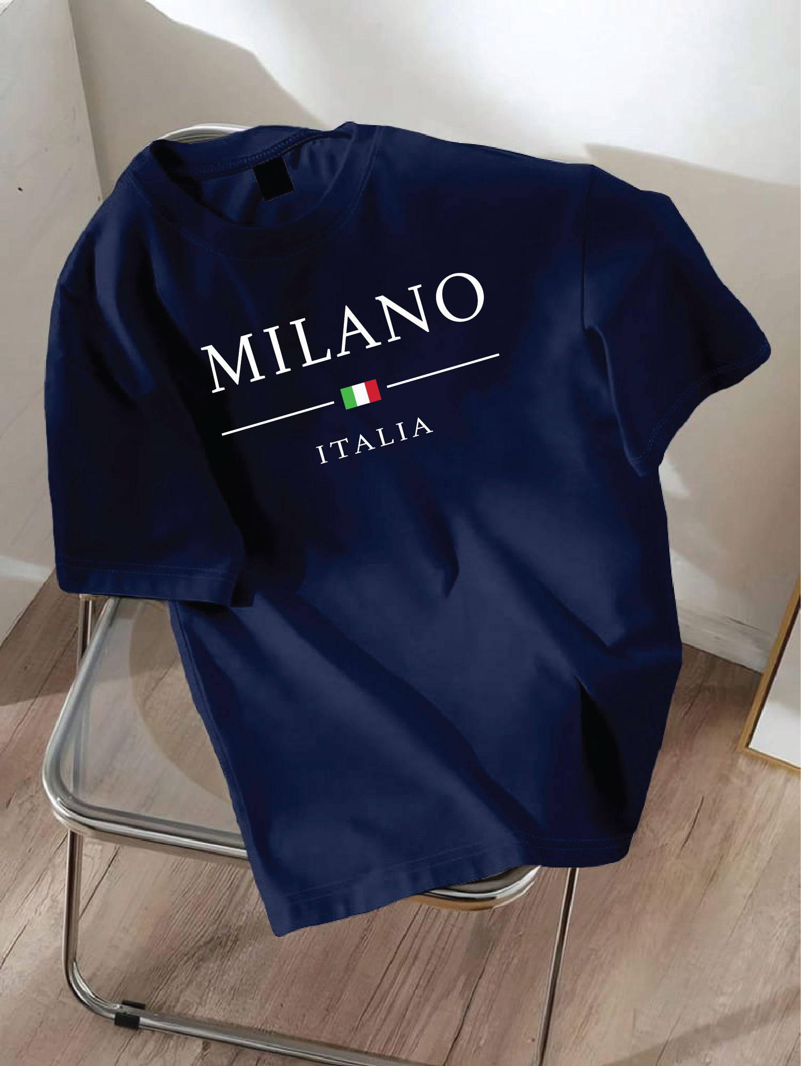 Drop Shoulder T-shirt Print MILANO ITALIA