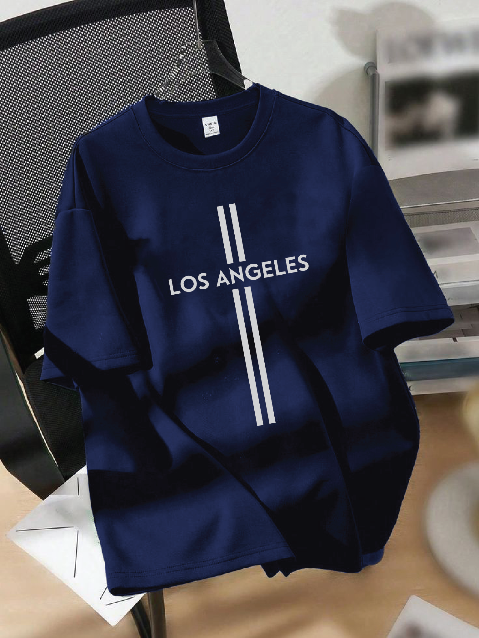 Drop Shoulder T-shirt Print LOS ANGELES