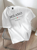 Drop Shoulder T-shirt Print MILANO ITALIA