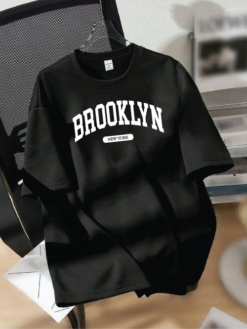 Drop Shoulder T-shirt Print BROOKLYN