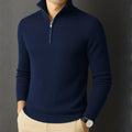 Premium Ribbed Quarter-Zip Full Sleeve Neavy Blue