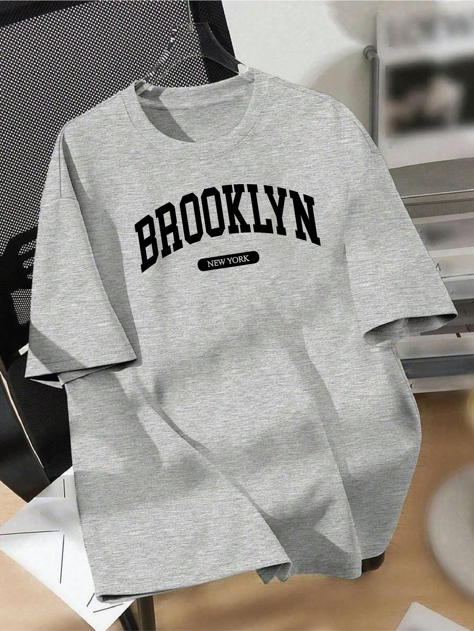 Drop Shoulder T-shirt Print BROOKLYN