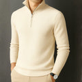 Premium Ribbed Quarter-Zip Full Sleeve Biscuit