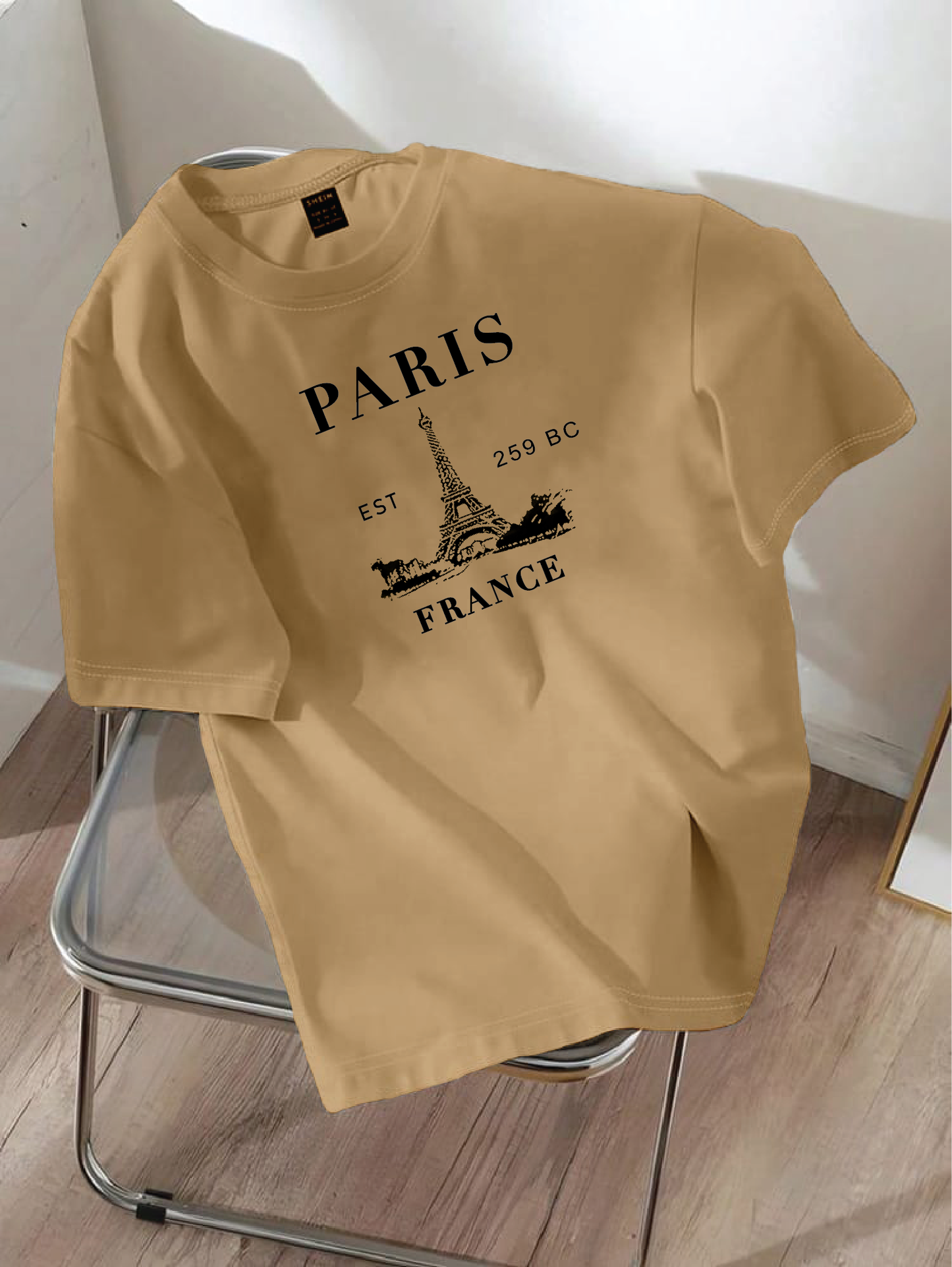 Drop Shoulder T-shirt Print PARIS 259bc
