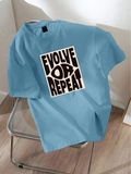 Drop Shoulder T-shirt Print EVOLVE OR REPEAT