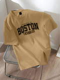 Drop Shoulder T-shirt Print BOSTON