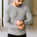 Premium Full Sleeve Rib T-Shirt Ash