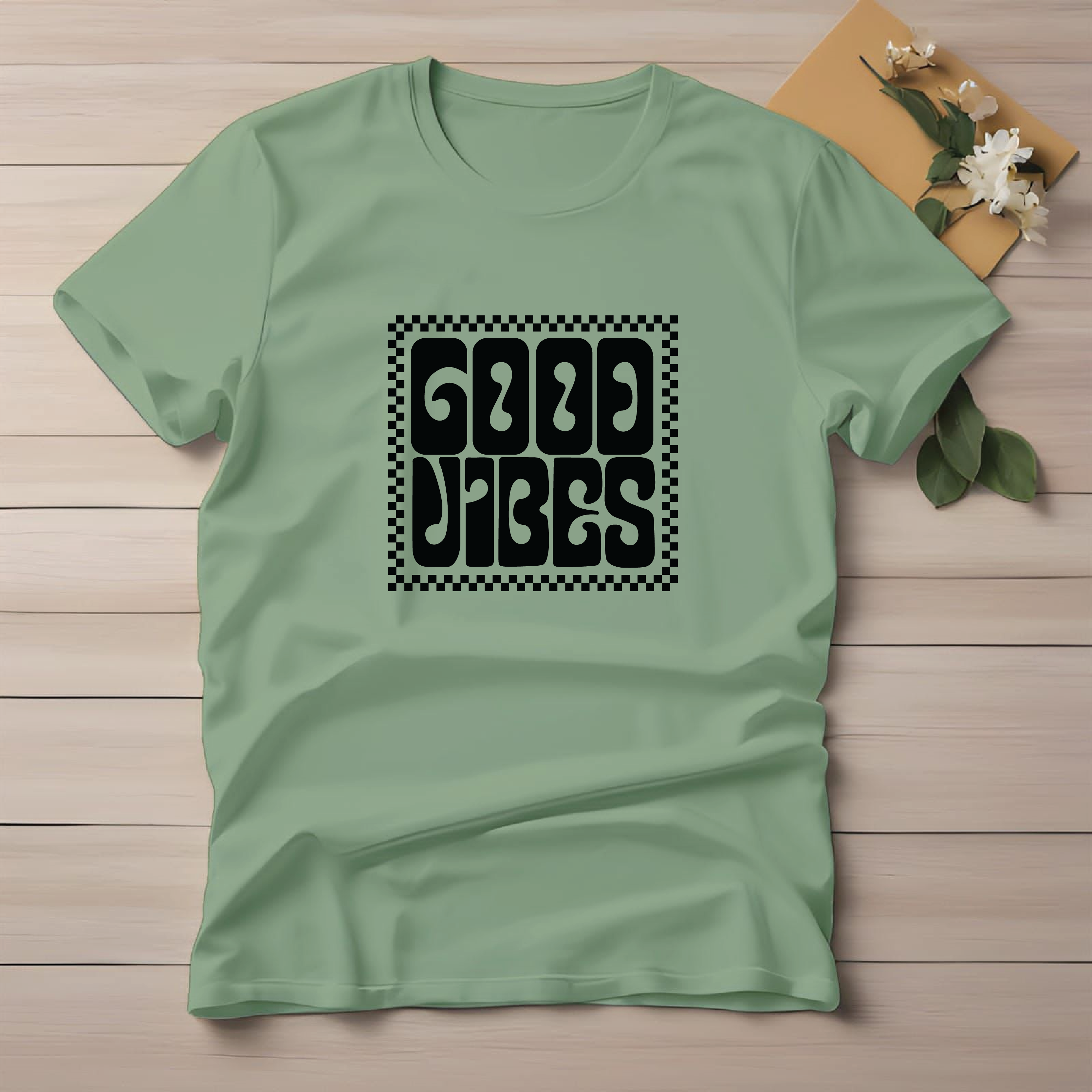 Half Sleeve t-shirt print Good Vibes