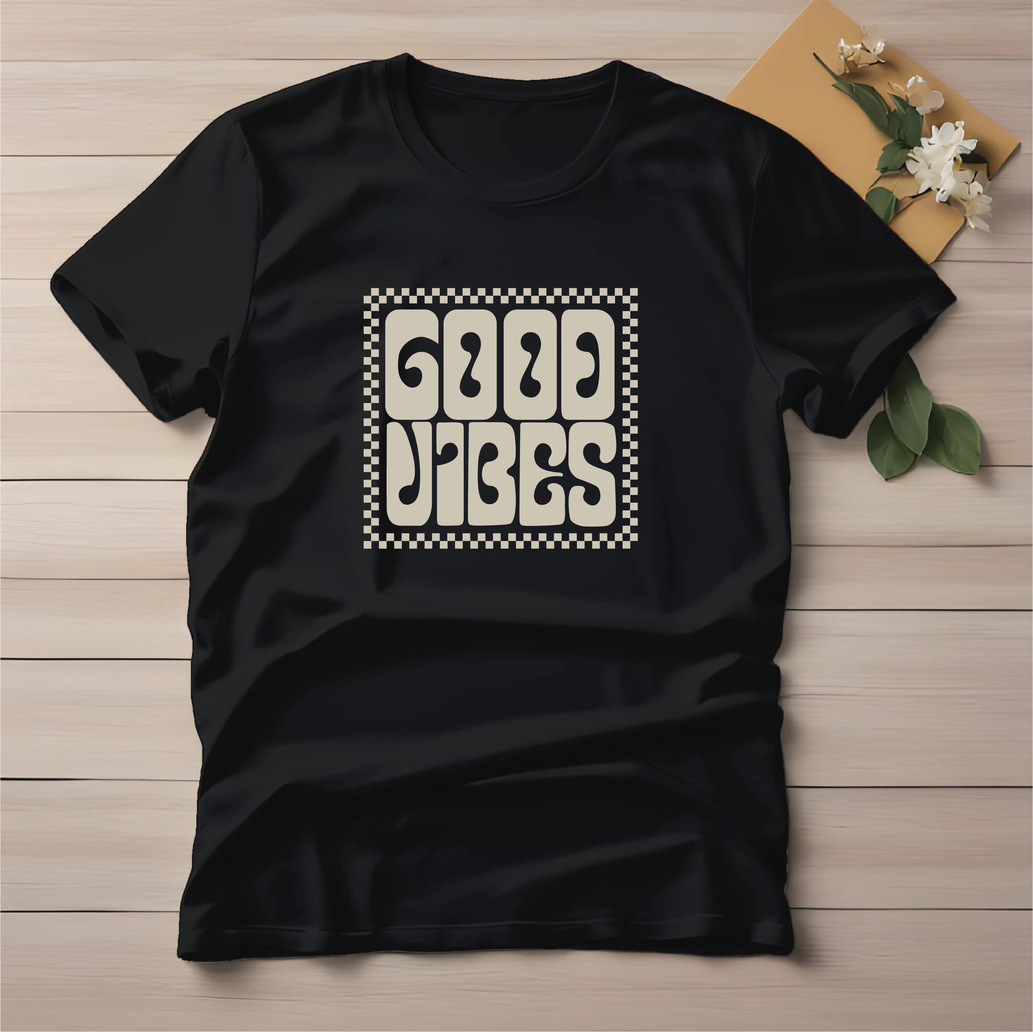 Half Sleeve t-shirt print Good Vibes