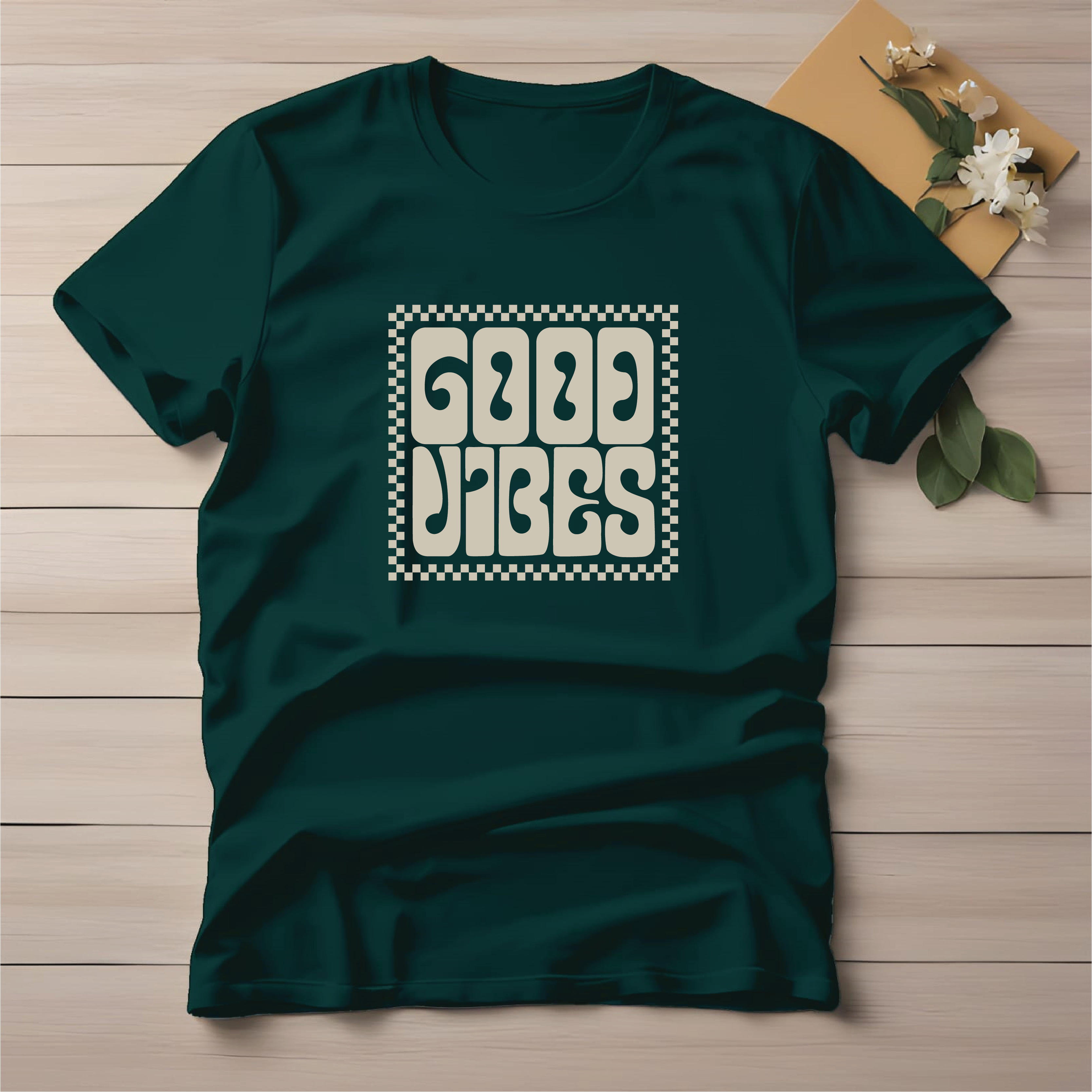 Half Sleeve t-shirt print Good Vibes