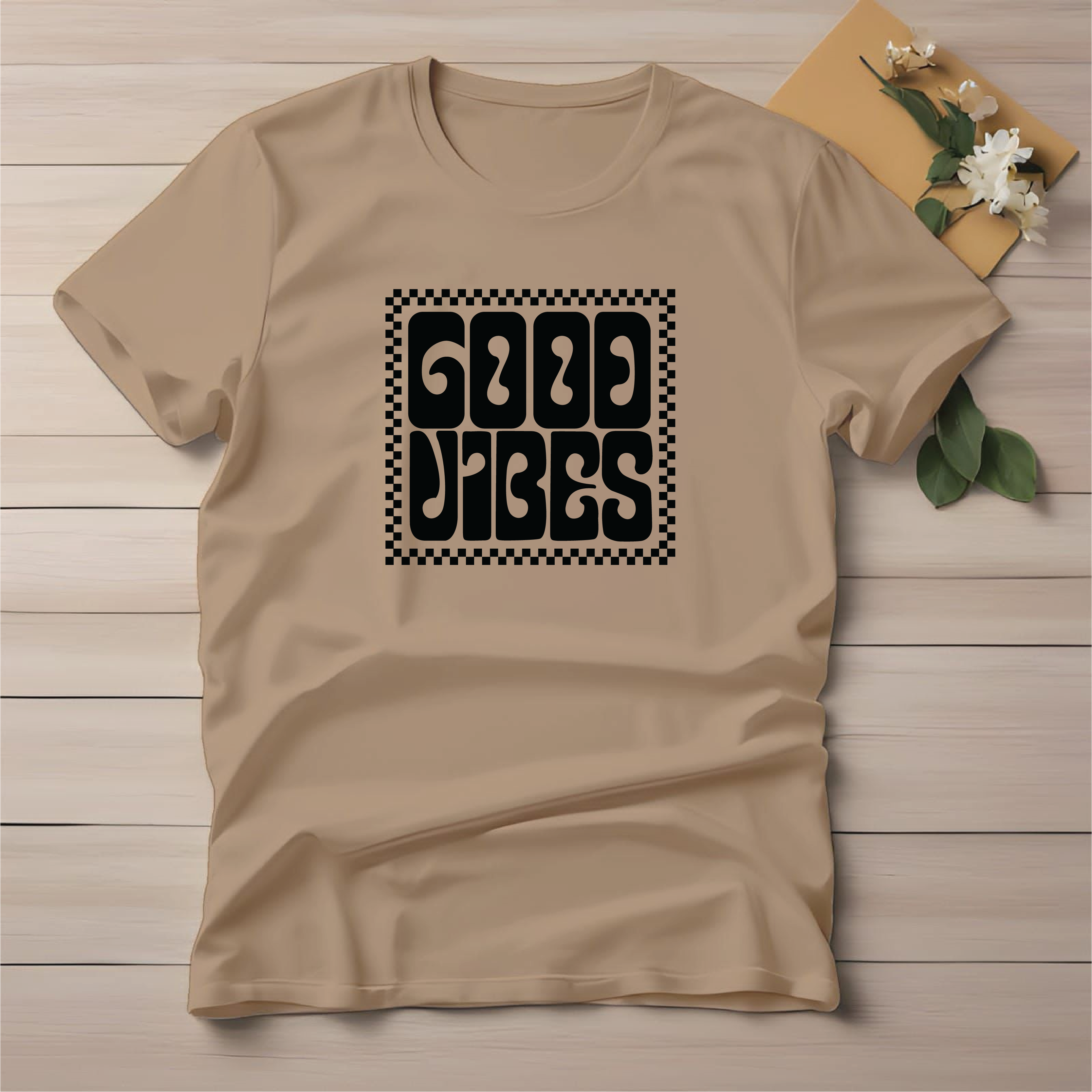 Half Sleeve t-shirt print Good Vibes